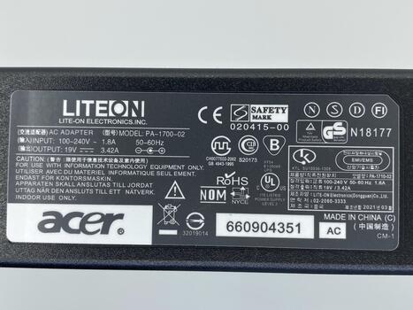 Блок питания для ноутбука Acer 65W 19V 3.42A 5.5x1.7mm PA-1650-02 HC - фото 3