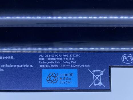 Аккумуляторная батарея для ноутбука Acer AL10A31 Aspire One AOD255, AOD260, D255, D260 11.1V Black 5200mAh OEM - фото 3