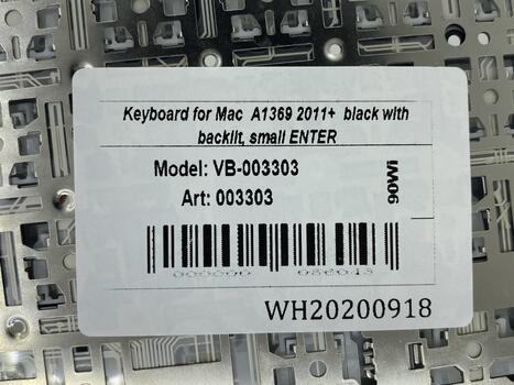 Клавиатура Apple MacBook Air 2011+ A1369 (2011 года), A1466 (2012, 2013, 2014, 2015 года) Black, (No Frame), RU (горизонтальный энтер) - фото 5