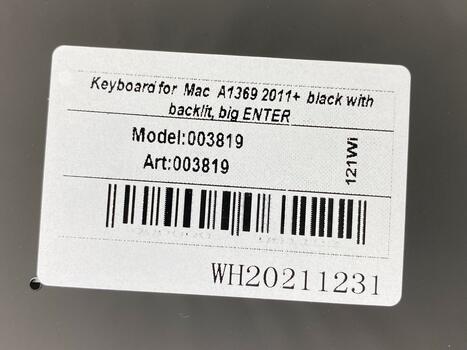 Клавиатура для ноутбука Apple MacBook Air 2011+ A1369 (2011 года), A1466 (2012, 2013, 2014, 2015 года) Black, (No Frame), RU (вертикальный энтер) - фото 5