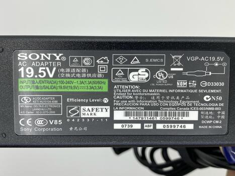 Блок питания для ноутбука Sony 65W 19.5V 3.3A 6.5x4.4mm PCGA-AC19V Orig - фото 3