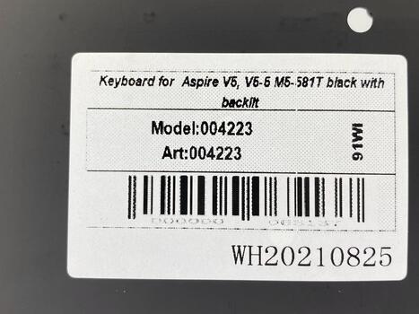 Клавиатура для ноутбука Acer Aspire V5, V5-531, V5-531G, V5-551, V5-551G, V5-571, V5-571G, V5-571P с подсветкой (Light), Black, (No Frame) RU - фото 5