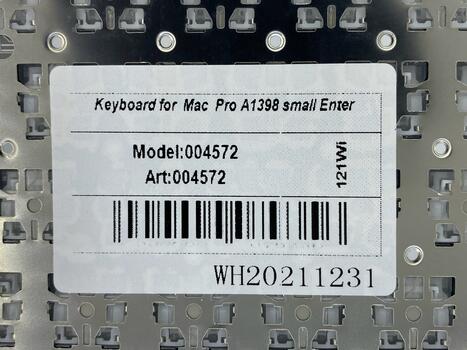 Клавиатура для ноутбука Apple MacBook Pro A1398 (2012, 2013, 2014, 2015 года) с подсветкой (Light) Black, (No Frame), RU (горизонтальный энтер) - фото 5