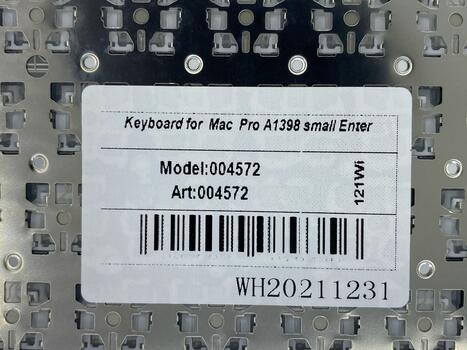 Клавиатура для ноутбука Apple MacBook Pro A1398 (2012, 2013, 2014, 2015 года) с подсветкой (Light) Black, (No Frame), RU (горизонтальный энтер) - фото 3