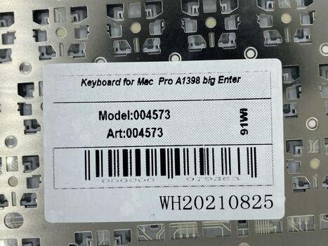 Клавиатура для ноутбука Apple MacBook Pro A1398 (2012, 2013, 2014, 2015 года) Black, (No Frame), RU (вертикальный энтер) - фото 3