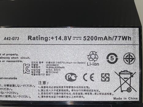 Аккумуляторная батарея для ноутбука Asus A42-G73 14.8V Black 5200mAh OEM - фото 3