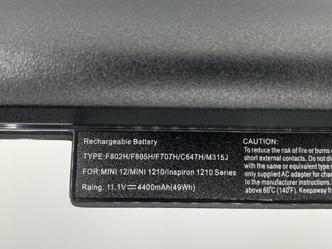 Аккумуляторная батарея для ноутбука Dell F707H Inspiron Mini 12 11.1V Black 4400mAh OEM - фото 3