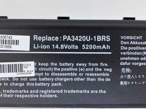 Аккумуляторная батарея для ноутбука Toshiba PA3450U Satellite L30 14.8V Black 5200mAh OEM - фото 3