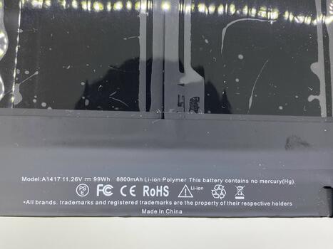 Аккумуляторная батарея для ноутбука Apple A1417 MacBook Pro 15-inch Retina A1398 10.95V Black 8460mAh Orig - фото 3