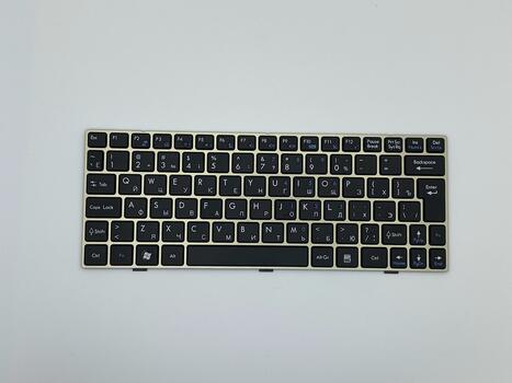 Клавиатура для ноутбука MSI (U160, U135) Black, (Bronze Frame), RU - фото 2