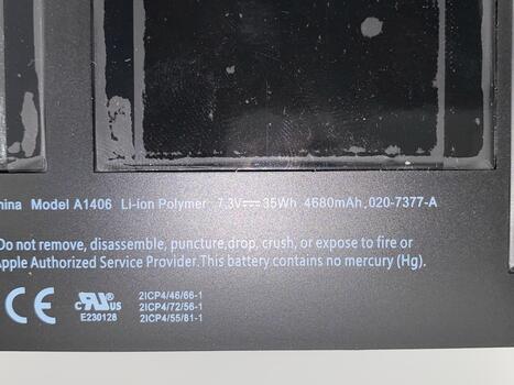 Аккумуляторная батарея для ноутбука Apple A1406 MacBook Air 11&quot; A1370 (2011) 7.3V Black 4680mAh Orig - фото 3