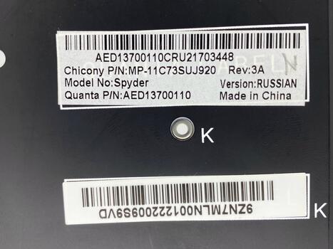 Клавиатура для ноутбука Dell XPS 12 с подсветкой (Light), Black, (No Frame) RU - фото 3