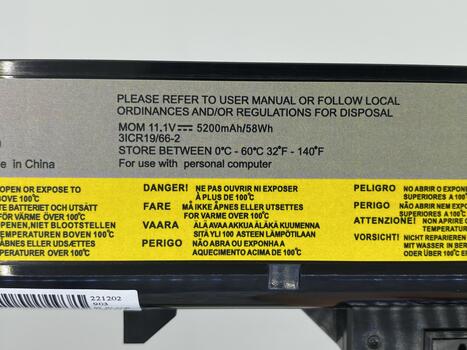 Аккумуляторная батарея для ноутбука Lenovo-IBM 57Y6454 L10C6Y02 IdeaPad G460 11.1V Black 5200mAh OEM - фото 3