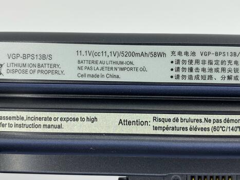 Аккумуляторная батарея для ноутбука Sony VAIO VGP-BPS13 VGN-FW 11.1V Black 5200mAh OEM - фото 3