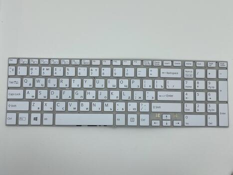 Клавиатура для ноутбука Sony (FIT 15, SVF15) с подсветкой (Light), White, (No Frame) RU - фото 2