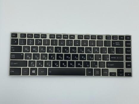 Клавиатура для ноутбука Toshiba Satellite (M40-A M40T-A M45-A M45T-A) с подсветкой (Light), Black, (Gray Frame) RU - фото 2