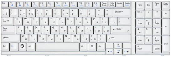 Клавиатура для ноутбука LG (R700, R710) White, (White Frame) RU - фото 2