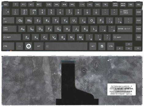 Клавиатура для ноутбука Toshiba Satellite C840, C840D, C845, C845D, L830, L835, L840, L840D, L845, L845D, M840, M845, P840, P840T, P845, P845T Black, (Black Frame) RU