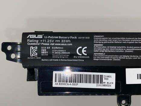 Аккумуляторная батарея для ноутбука Asus A31N1302 VivoBook F200CA 11.1V Black 2950mAh Orig - фото 3