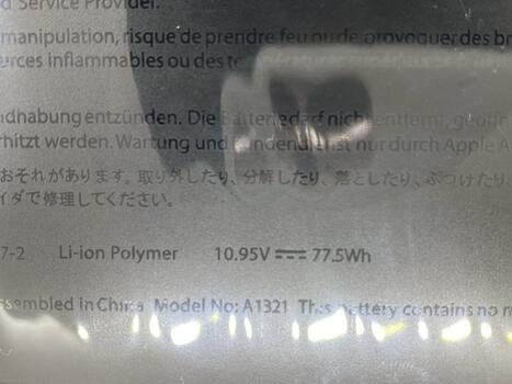 Аккумуляторная батарея для ноутбука Apple A1321 MacBook Pro 15&quot; MB985 (2009) 10.8V Black 6600mAh Orig - фото 3