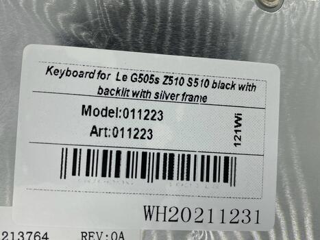 Клавиатура для ноутбука Lenovo IdeaPad (G505S, Z510) с подсветкой (Light), Black, (Silver Frame), RU - фото 5