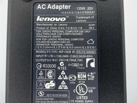 Блок питания для ноутбука Lenovo 135W 20V 6.75A Yoga ADL135NLC3A Orig - фото 4