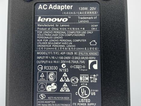 Блок питания для ноутбука Lenovo 135W 20V 6.75A Yoga ADL135NLC3A Orig - фото 3