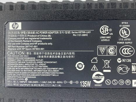 Блок питания для ноутбука HP 135W 19V 7.1A 7.4x5.0mm pin NSTNN-LA01 Orig - фото 6