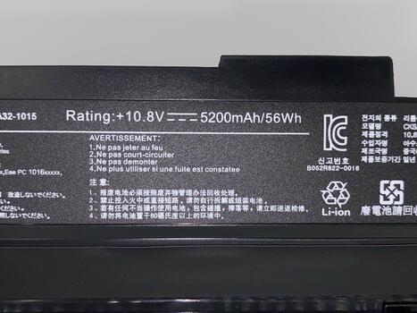 Аккумуляторная батарея для ноутбука Asus A31-1015 Eee PC 1015 10.8V Black 5200mAh OEM - фото 3