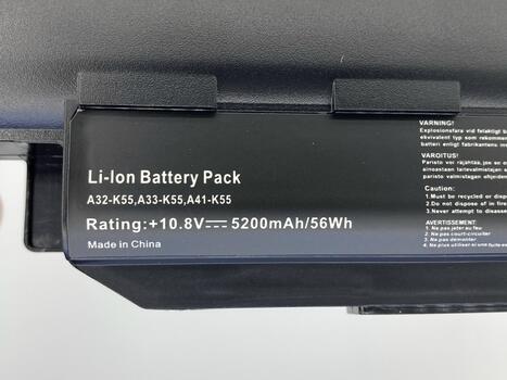 Аккумуляторная батарея для ноутбука Asus A32-K55 K55 10.8V Black 5200mAh OEM - фото 3