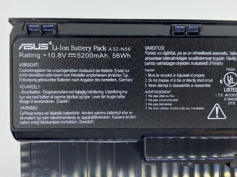 Аккумуляторная батарея для ноутбука Asus A32-N56 10.8V Black 5200mAh Orig - фото 5
