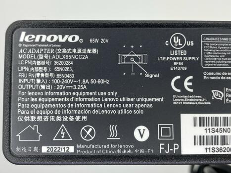 Блок питания для ноутбука Lenovo 65W 20V 3.25A Yoga 0B46995 - фото 4