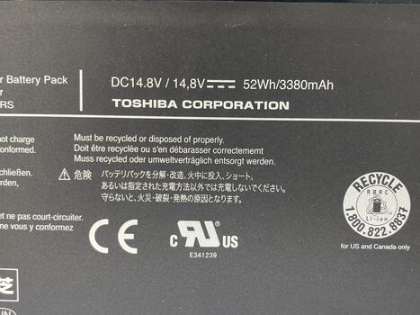 Аккумуляторная батарея для ноутбука Toshiba PA5097U-1BRS Kirabook KIRA-10D 14.8V Black 3380mAh Orig - фото 3
