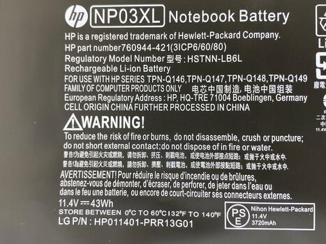 Аккумуляторная батарея для ноутбука HP Compaq HSTNN-LB6L 11.4V Black 3720mAh Orig - фото 4