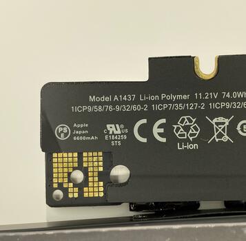 Аккумуляторная батарея для ноутбука Apple A1437 MacBook Pro 13&quot; A1425 (2012) 11.21V Black 6600mAh Orig - фото 4