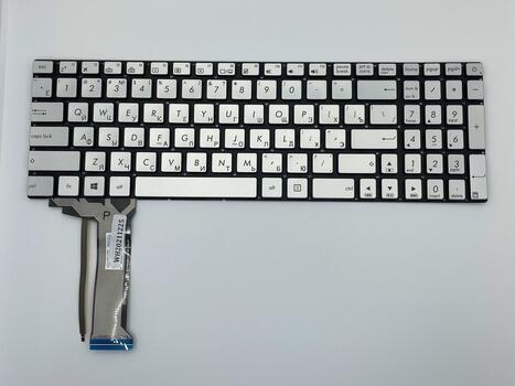 Клавиатура для ноутбука Asus (N551) с подсветкой (Light), Gray, (No Frame) RU - фото 2
