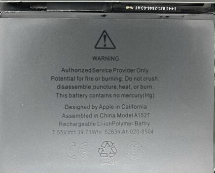 Аккумуляторная батарея для ноутбука Apple A1534 MacBook 12" A1534 (2015) 7.55V Black 5200mAh Orig - фото 3
