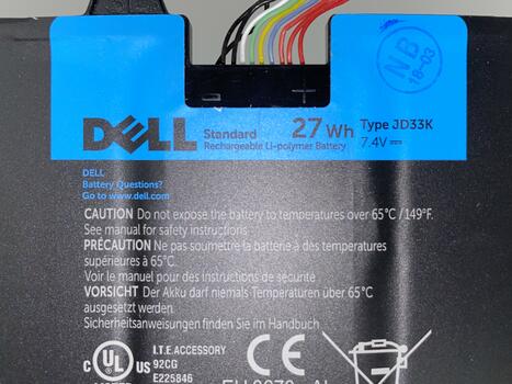 Аккумуляторная батарея для ноутбука Dell JD33K XPS 10 7.4V Black 3670mAh Orig - фото 3