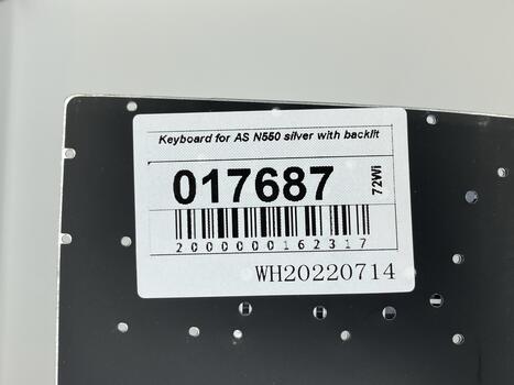 Клавиатура для ноутбука Asus (N550) с подсветкой (Light), Silver, (No Frame) RU/EN - фото 5