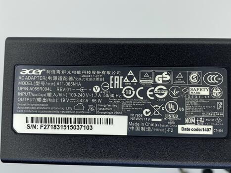 Блок питания для ноутбука Acer 65W 19V 3.42A 5.5x1.7mm PA-1650-02 Orig - фото 3