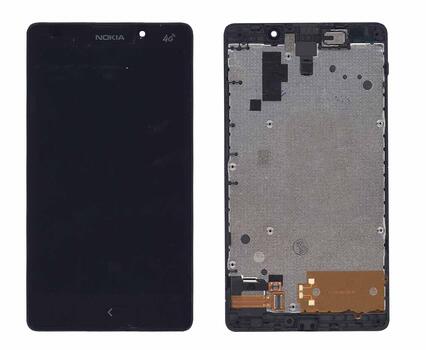 Матрица с тачскрином (модуль) для Nokia XL Dual sim RM-1030 с рамкой черный