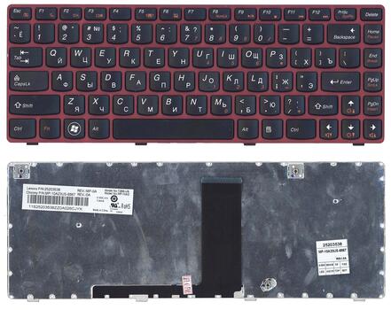Клавиатура для ноутбука Lenovo IdeaPad (V380) Black, (Red Frame), RU Клавиатура для ноутбука Lenovo IdeaPad (V380) Black, (Red Frame), RU