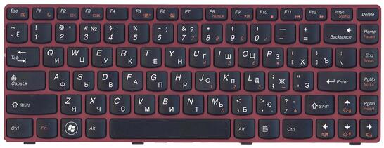 Клавиатура для ноутбука Lenovo IdeaPad (V380) Black, (Red Frame), RU Клавиатура для ноутбука Lenovo IdeaPad (V380) Black, (Red Frame), RU - фото 2