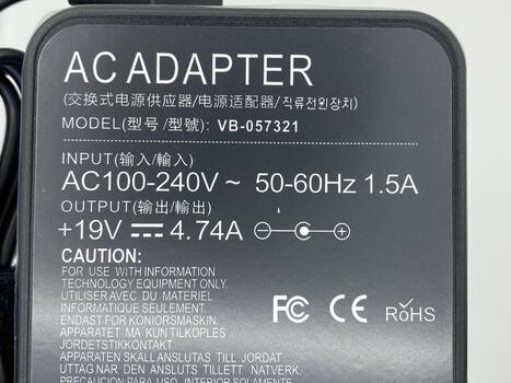 Блок питания для ноутбука Asus 19V 90W 5.5x2.5mm AS901905525FK OEM - фото 3