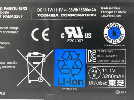 Аккумуляторная батарея для ноутбука Toshiba PA5073U-1BRS Satellite U920t 11.1V Black 3280mAh Orig - фото 3
