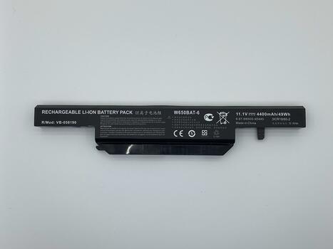 Аккумуляторная батарея для ноутбука DNS W650BAT-6 Clevo W650 11.1V Black 4400mAh OEM