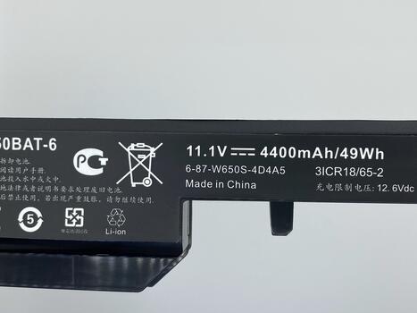 Аккумуляторная батарея для ноутбука DNS W650BAT-6 Clevo W650 11.1V Black 4400mAh OEM - фото 3