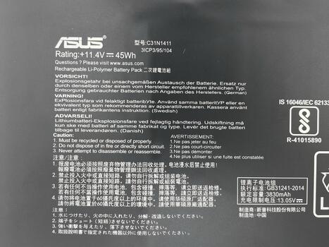 Аккумуляторная батарея для ноутбука Asus C31N1411 UX305 11.4V Black 3830mAh Orig - фото 3