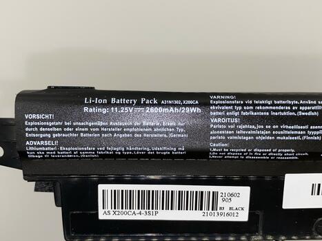 Аккумуляторная батарея для ноутбука Asus A31N1302 VivoBook F200CA 11.25V Black 2600mAh OEM - фото 3