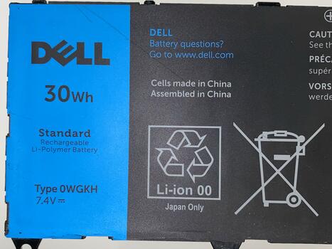 Аккумуляторная батарея для ноутбука Dell 0WGKH Latitude 10-ST2e 7.4V Black 3880mAh Orig - фото 3